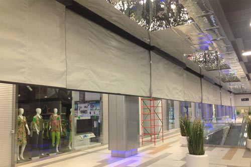 Противопожарные и противодымные шторы в торгово-развлекательных центрах 