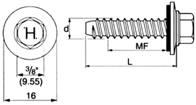 Самонарезающие винты S-MP 52Z и S-MP 53Z диаметром 6,3 мм с цинковым покрытием 