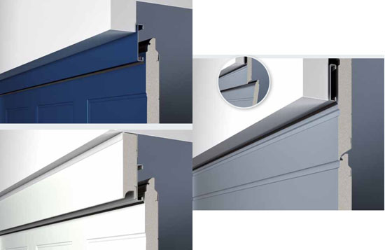 Установка гаражных ворот подъемно-секционного типа в проем с малой притолокой с использованием компенсирующих фальш панелей